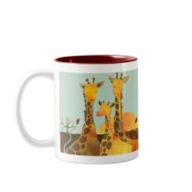 Giraffe family mugs