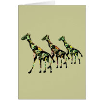 Giraffe Family Outing Cards