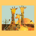 Giraffe Family Poster posters