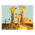 Giraffe Family Poster print