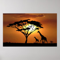 giraffe family poster