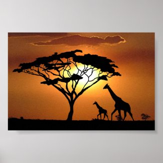 giraffe family poster