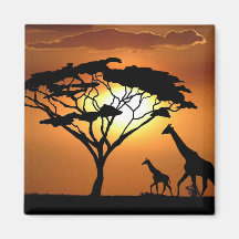 giraffe family refrigerator magnets