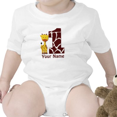 Giraffe First BIrthday Shirt