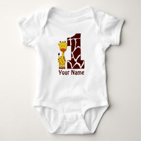 Giraffe First BIrthday Shirt