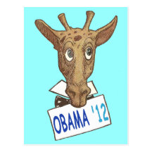 Giraffe for Obama in 2012 Post Card