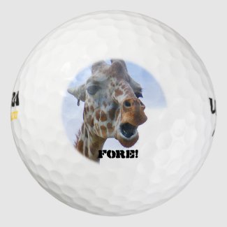 Giraffe "Fore" Golf Balls (3) Pack Of Golf Balls