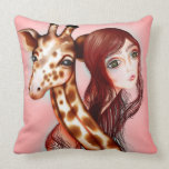 "Giraffe Girl" Pillow pillows