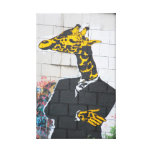 Giraffe graffiti canvas print