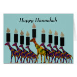 Giraffe Hannukah Menorah Cards