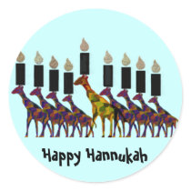 Giraffe Hannukah Menorah stickers