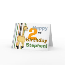 Giraffe :: Happy 2nd Birthday Card