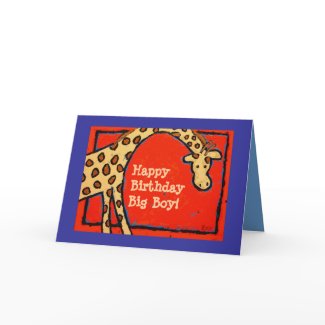 giraffe, HappyBirthdayBig Boy! card zazzle_card