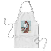 Giraffe Holding Sign Under the Big Tent Apron