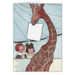 Giraffe Holding Sign Under the Big Tent Greeting Card