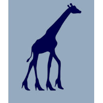 Giraffe in High Heels t-shirts
