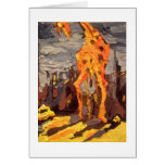 Giraffe in the city greeting cards