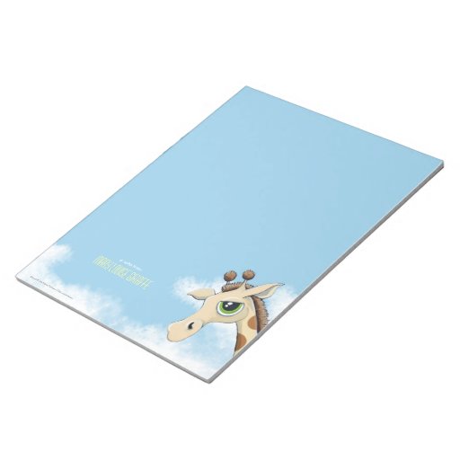Giraffe in the Clouds Personalizable Large Notepad
