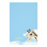 Giraffe in the Clouds Personalizable Note Paper Custom Stationery