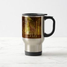 Giraffe in the forest mug