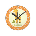 Giraffe Jungle Adventure (Orange) Wall Clock