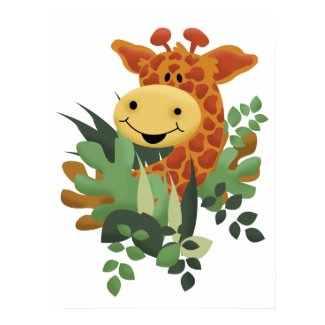 Giraffe Jungle Safari Art Print print