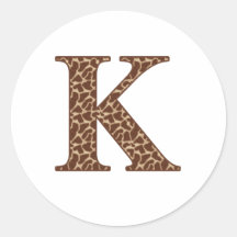 Giraffe K Round Stickers