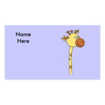 Giraffe Looking Sideways. Cartoon. Business Card Template