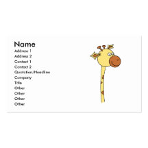 Giraffe Looking Sideways. Cartoon. Business Cards