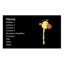 Giraffe Looking Sideways. Cartoon. Business Cards