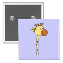 Giraffe Looking Sideways. Cartoon. Pin