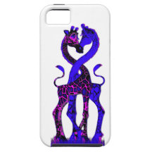 Giraffe Love - Pink and Blue iPhone 5 Cover