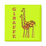 Giraffe Mom and Baby magnets