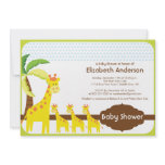 Giraffe Mom Triplets Baby Shower Invitation