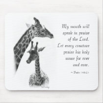 giraffe, mother and child mousepads