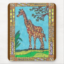 Giraffe Mum and Baby Mousepad