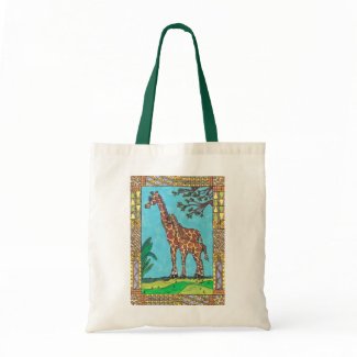 Giraffe Mum and Baby tote bag bag