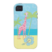 Giraffe on the beach iPhone 4 case