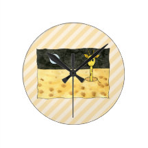 Giraffe on the Moon. Wall Clock