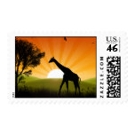 Giraffe On The Move Postage Stamps