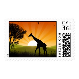 Giraffe On The Move stamp