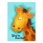 Giraffe Party Personalized Invitations invitations