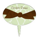 Giraffe Patter & Bow Baby Shower  Cupcake Toppers