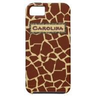 Giraffe Pattern Animal Print Custom Name iphone 5 Case