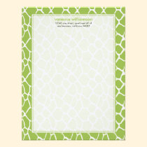 Giraffe Pattern Custom Flat Note Cards (apple) invitations