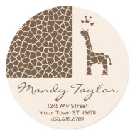 Giraffe Pattern Envelope Seal (Brown) sticker