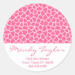 Giraffe Pattern Envelope Seal (Pink) Stickers
