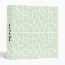 Giraffe Pattern. Mint Green. Binder