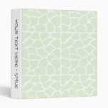 Giraffe Pattern. Mint Green. Binder