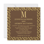 Giraffe Pattern Wedding Invitation with Monogram